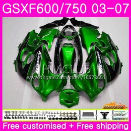 Corpo para Suzuki Katana GSX750F GSXF 750 600 03 04 05 06 07 Kit 2HM.0 GSXF750 GSX600F GSXF600 2003 2004 2006 2006 2007 Factory Factory Green