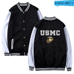 USMC Casual Jacket Clothing Men Women Print US MC Baseball Uniform Mens USA Army DQK6