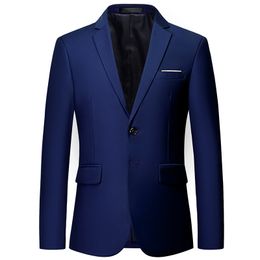 Men's Solid Colour Casual Blazers Spring Autumn Fashion Business Suit Jackets Slim Fashion Singer Host Tuxedo Costume