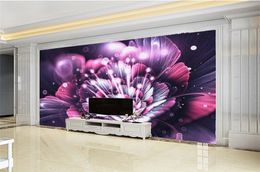 Wholesale Space 3d Wallpaper Dreamy flowers beautifully placed 3d flower wall paper HD digital printing wallpaper
