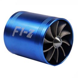Turbocompressore per Auto Ventola di aspirazione Aria Dual Turbo per Auto Ventola di sovralimentazione Carburante Risparmiatore di Gas Turbina Turbo Ventola di aspirazione-Nero