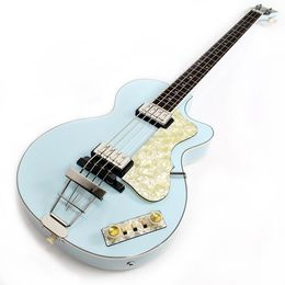 NEW 125th Anniversary 1950 Hofner Contemporary HCT 500/2 Violin Club Bass Light Green Electric Guitar 30" short scale, White Pearl Pickguard