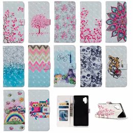 3D Leather Wallet Flower Tiger Skull Butterfly Card Slot Flip Cover for Samsung A20E A60 A80 A40 A50 A70 S8 S9 PLUS S7 A20 A30