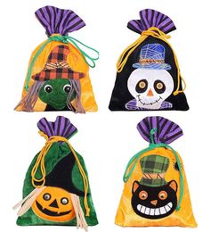 Halloween Drawstring Bag Non-woven Fabric Portable Handbags Ghost Pumpkin Skull Festival Party Decoration Candy Gift Bag 4colors GGA2507