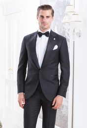 Brand New Charcoal Grey Mens Wedding Tuxedos Popular Groom Groomsmen Tuxedos Man Blazers Jacket Excellent 2 Piece Suits(Jacket+Pants+Tie)520