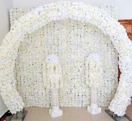 New Milk White Aritificial Rose Hydrangea Flower Panels Rows 20X 50CM Road Cited Garland Wedding Backdrop Arch Flowers