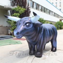 Parade Performance Walking Inflatable Bull Costume 3m Cute Adult Wearable Animal Mascot Blow Up Cattle Suit For Bullfight Event