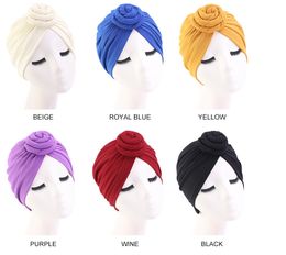 24 pcs/lot new Women Twist Knot India Hat Knotted Turban Hat Ladies Chemo Cap Fashion Headbands Women Hair Accessories