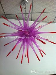 Pink Coloured Blown Murano Chandelier Lamp Wedding Decor Crystal Pendant Light Turkish Glass Lamps