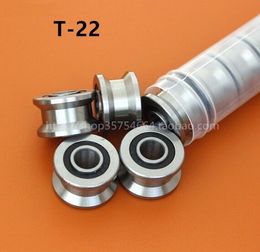 20pcs/lot T22 T groove pulley ball bearing T22 T groove roller wheel bearing 8*22.5*14.5*13.5mm