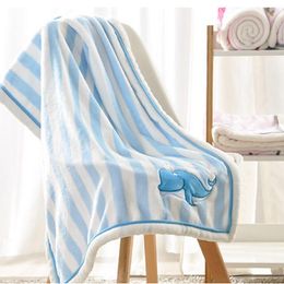 75x100cmEmbroidery Cute Animal Cartoon Baby Blankets Flannel Outdoor Travel Home Air Conditioning 9 Colors Blanket DH0742
