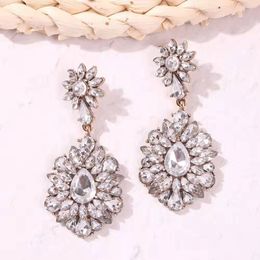 Wholesalet dangle earrings for women luxury designer bling diamond flower dangling earrings fashion diamonds wedding engagement Jewellery gift
