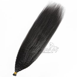 Mongolian 1g Strand 100g Natural Colour Pre Bonded Afro Kinky Curly Deep Wave Yaki Keratin Fusion I Tip Virgin Human Hair Extensions