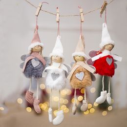 Christmas Angel Plush Doll Decorations Christmas Tree Pendant Decorative Charm Stuffed Doll Ornaments 4 Styles WX9-1123