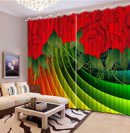 Red dragonfly Blackout Printing fabric Floral 3D Print Window Curtain Drapes For Living room Bedroom Wall Tapestry