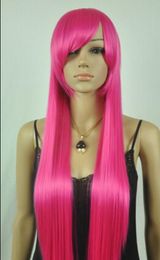 Hair Wig New Fashion Party Pink Long Straight Women Lady Full Wigs