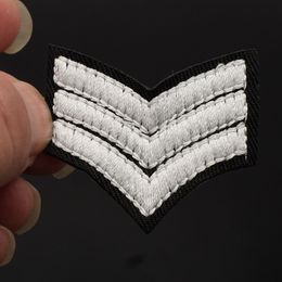 2018 Stickers 20 Pieces White Sergeant Stripes Iron On Patch Fabric Motif Applique Military Army Rank Decal Uniform Suit Vest