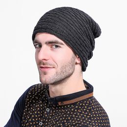 Hot Winter Men S Hats Fish Scale Pattern Baggy Beanie Soft Lined Thick Wool Knitting Skull Caps Hip Hop Stocking Hat For Men Ko5