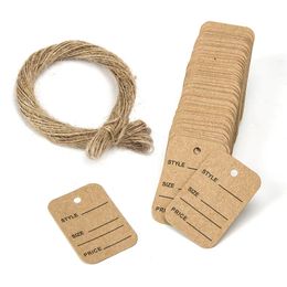 1x1.5inches Kraft Paper Price Hang Tags 200pcs Printed Classify Clothes HangTags Garment Shoes Hang Tag Can be written