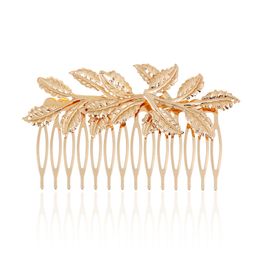 Retro Gold Leaf Bridal Hair Combs For Women Girls Wedding Hairclips Hairgrips Hairpins Headwear Hair Accessories