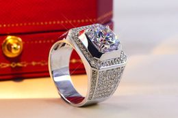 3CT Solid 925 Sterling Silver Wedding Anniversary Moissanite SONA Diamond Ring Engagement BAND Fashion Jewellery Men Women Gift
