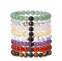 Natural Stone Beads Bracelet Diffuser Quartz Semi-Precious Healing Women Men Unisex Gemstone Bracelet Yoga Energy Jewellery