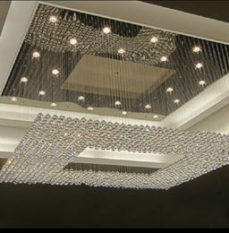 NEW design crystal Pendant lamp Fixture lighting large modern crystal chandelier hotel lobby led chandelier lighting L150*W150CM MYY