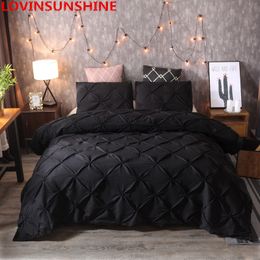luxury Pinch Pleat bedding comforter bedding sets bed linen duvet cover set Pillowcases bedding queen king size bedclothes T200110