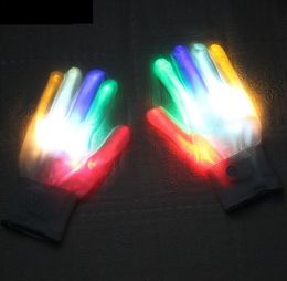 New arrival Halloween Christmas Ball Performance Props led Glowing Gloves Creative Colourful Flash Gloves Rainbow Fluorescent Gloves toys