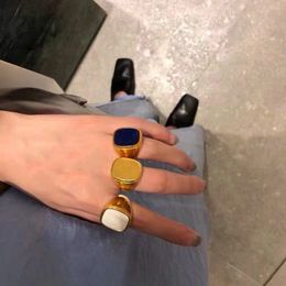 France Niche Brand Designers Fashion Huge Gold Ring Natural Stone Most Popular Collocation Jewellery For Women Men High Quality