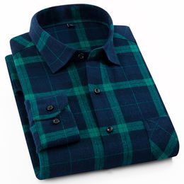 Fashion-Flannel Long Sleeve Shirt Single Patch Pocket Colourful Bold Plaid Checked Pattern&100% Cotton Work or Dress Shirts