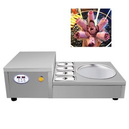 Small Fried Ice Cream Roll Machine Commercial Stainless Stell Frying Yoghourt Maker