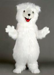 Halloween Polar Bear Mascot Costume Top Quality Cartoon Long Plush White Bear Animal Anime theme character Christmas Carnival Party Costumes