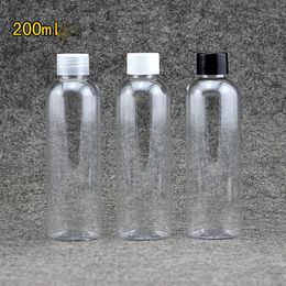 50pcs 200ml empty clear DIY cosmetic packaging bottle 200cc Plastic spiral cap PET bottle transparent Liquid Cream Container