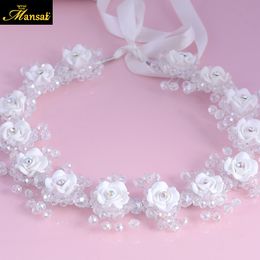 Bridal Wedding Hair Accessories Ornaments Flower Girl Headband Crown for Girls Birthday Crystal Tiara Floral Jewelry Headpiece Y200424