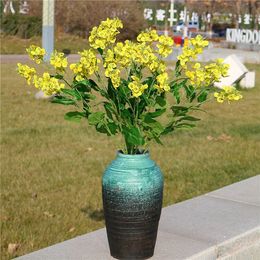 Fake Brassica Napus (3 stems/piece ) Simulation Yellow Colour Rape Flower for Wedding Home Decorative Artificial Flowers