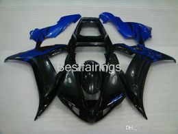 100 fitment high quality injection Moulding fairing kit for yamaha r1 2002 2003 black blue fairings yzf r1 02 03 cr46
