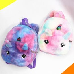 Super Cute Kids Unicorn Stuffed Backpack Soft Plush Shoulder Bags Student Teenager Big Ears Cartoon School Knapsack
