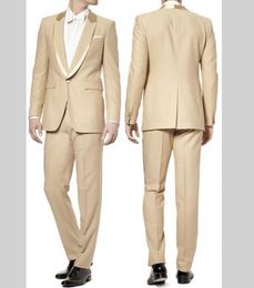 Popular One Button Groomsmen Shawl Lapel Groom Tuxedos Groomsmen Best Man Suit Mens Wedding Suits Bridegroom (Jacket+Pants+Tie) B177