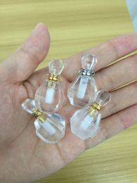 100 natural white clear wcrystal healing stone pendant charm reiki essential oil diffuser bottle pendant for women necklace