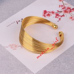 Fashion jewelry set Bridal Nigeria Dubai gold-color African wire loop jewelry Necklace Bangle Earring Ring Cuff wedding jewelry se308g