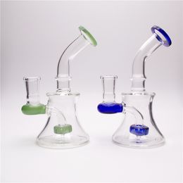 6inch clear Hookah Beaker Coloured Water Pipes Oil Rigs Heady Glass Water Bongs with 1 clear bowl included