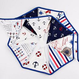 Bunting Banner Pennant Double Sided Fabric Bunting Garlands Cotton Triangle Flag Pirate Sailor Pennant Hanging Ornament For Christmas Weddin