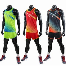 Men Women Vest Shorts Competition Running Sets Track and field sportswear Sprint Running suit Marathon Clothes