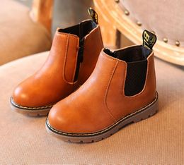 Boots kids Baby Girls Boys Snow For Autumn Winter Children Martin Ankle Zip Leather Casual Toddle Shoes