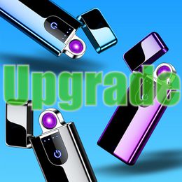 Upgrade Colourful Zinc Alloy Innovative Rotate ARC USB Charging Touch Lighter Portable For Cigarette Tobacco Smoking Hot Cake