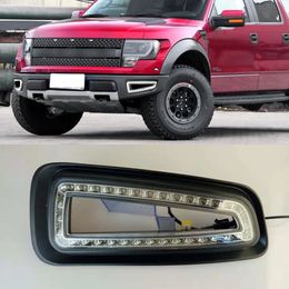 1 Pair Car Styling LED DRL Daytime Running Lights Daylight car lights fog lights For Ford Raptor F150 2010 2011 2012 2013 2014 2015