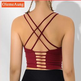 Pure thin shoulder strap sports underwear cross back Yoga dress women's new low back sling fitness vest