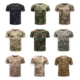 Outdoor Sports Men T-Shirts Camouflage Multicam Quick Dry O Neck Short Sleeve Tops Shirt Plus Size M-3XL T-Shirt Accessories