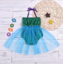 Mermaid Baby Girls Dresses Kid Lace Tutu Dresses Girl Fish Scale Bow Ball Gown Dress Dance Princess Party Dresses Costume Stagewear TLZYQ258